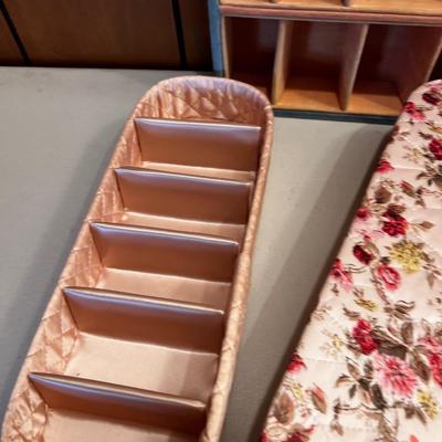 Dresser Boxes; Satin, Wood and Faux Leather 