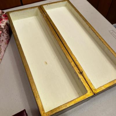 Dresser Boxes; Satin, Wood and Faux Leather 