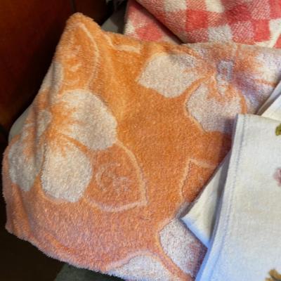 Pile of Patterned Pink Towels 