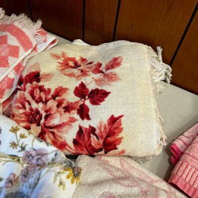 Pile of Patterned Pink Towels 