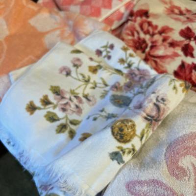 Pile of Patterned Pink Towels 