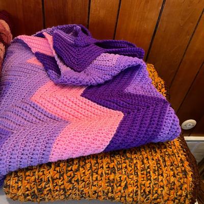Large Lot of Hand Crocheted Afghans 