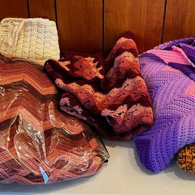 Large Lot of Hand Crocheted Afghans 