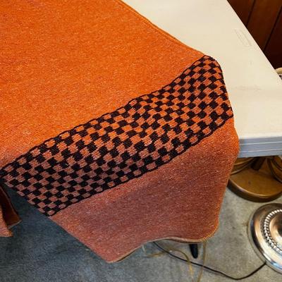 Wool Blanket Vintage Checkered Board Pattern 