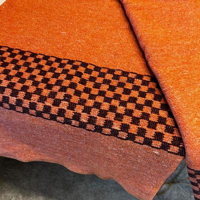 Wool Blanket Vintage Checkered Board Pattern 