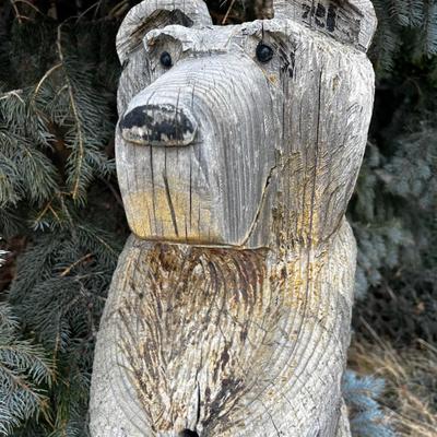 Carved Wood Bear Pine