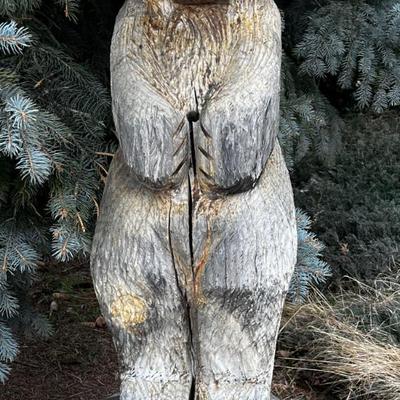 Carved Wood Bear Pine