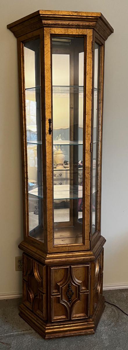 Gold Curio Cabinet | EstateSales.org