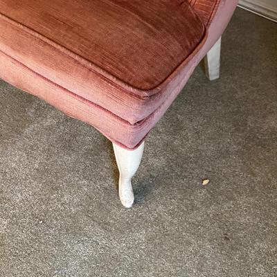 Pink Velour French Slipper Chair. 