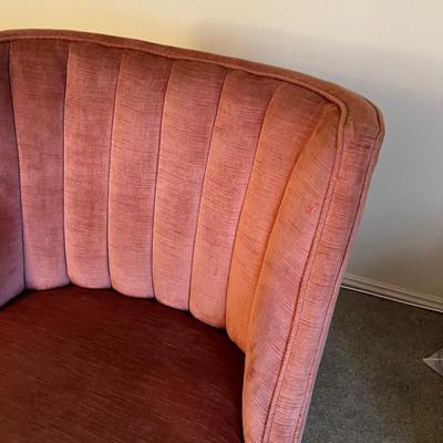 Pink Velour French Slipper Chair. 