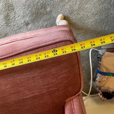 Pink Velour French Slipper Chair. 