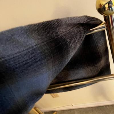 Pendleton 100% Wool Gray Black Plaid