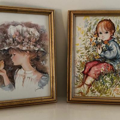 2 Prints of Young Ladies