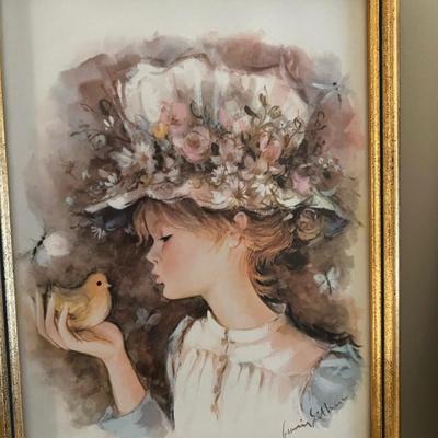 2 Prints of Young Ladies