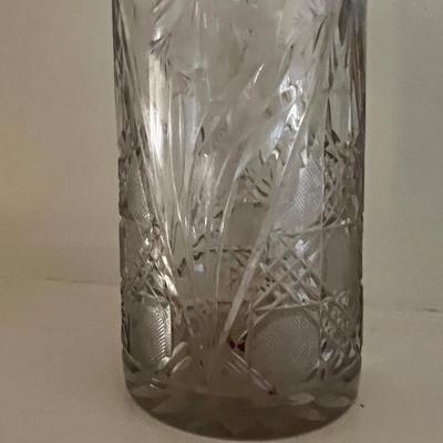 Cut Glass Clear Crystal Vase