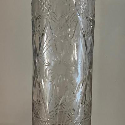 Cut Glass Clear Crystal Vase