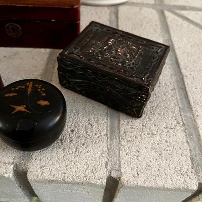 8 Wood /Ceramic /Asian Motif, Antique and Vintage BOXES 