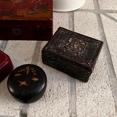 8 Wood /Ceramic /Asian Motif, Antique and Vintage BOXES 