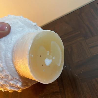 6" Snowball Candle NEW