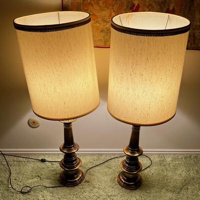 Pair of Brass Lamps 