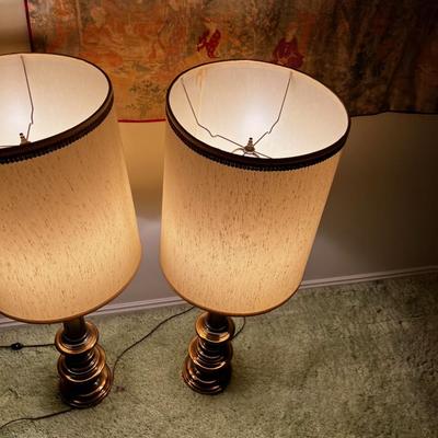 Pair of Brass Lamps 