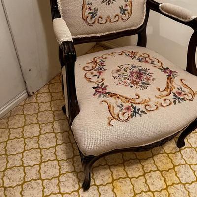 French Provincial Needle Point Chair  