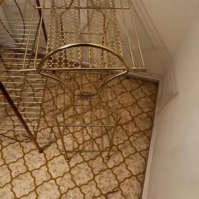 2 Vintage Wire Racks, Gold Tone