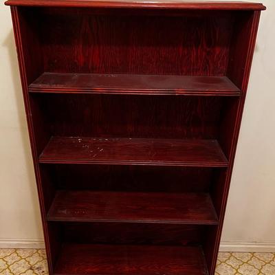 Pine Book Shelf Mahogany Stain