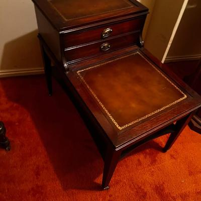 Leather Top End Table 1940's 