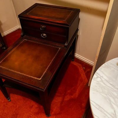 Leather Top End Table 1940's 