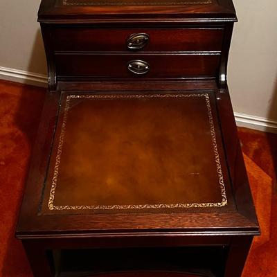 Leather Top End Table 1940's 