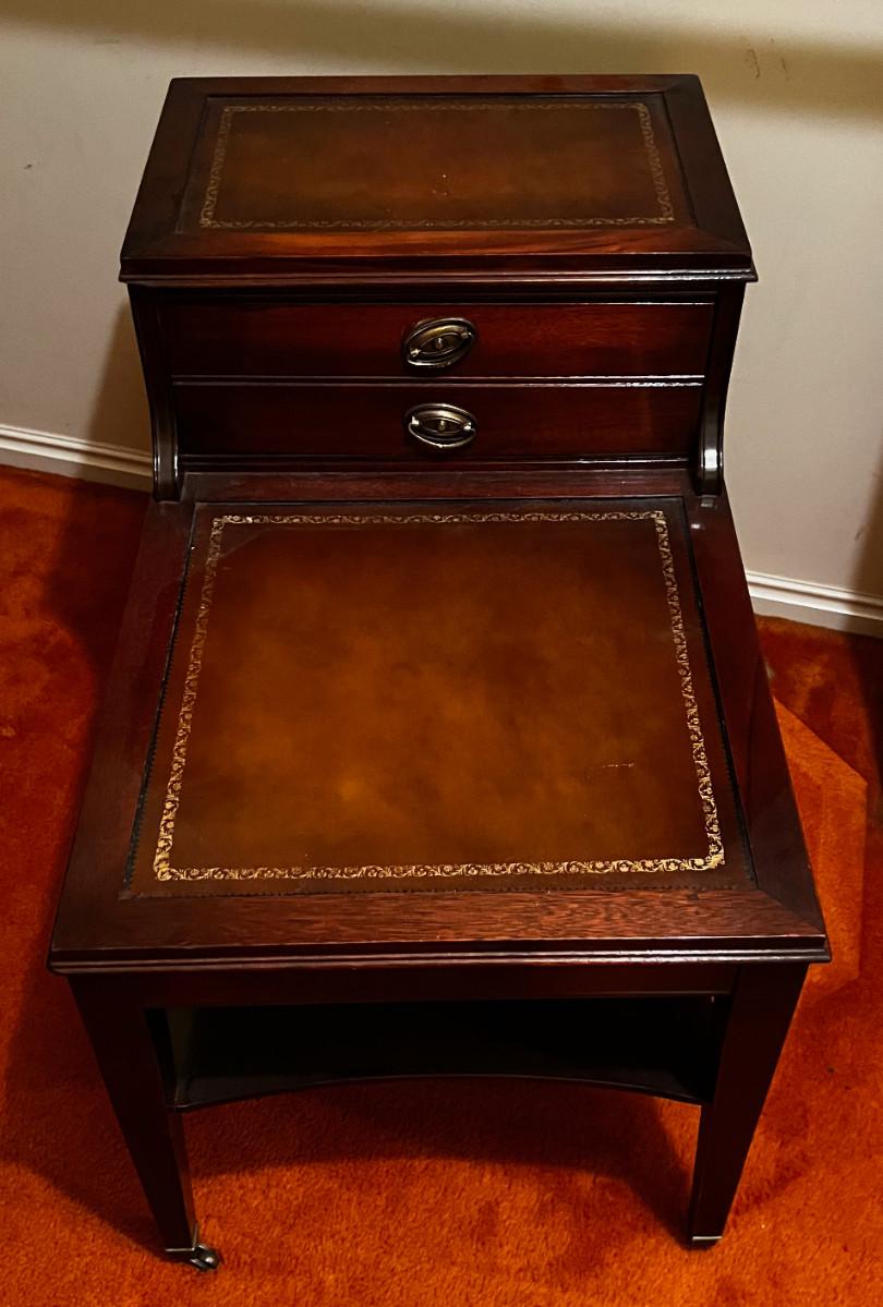 Leather Top End Table 1940's