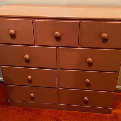 Pine Chest of Drawer Painted Mauve