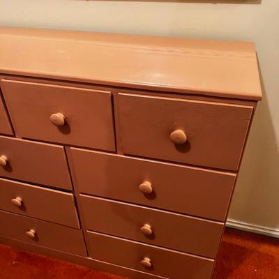 Pine Chest of Drawer Painted Mauve