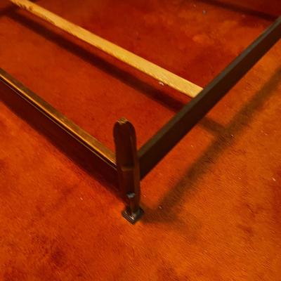 Full Size Walnut Bed w/ metal Side rails. 