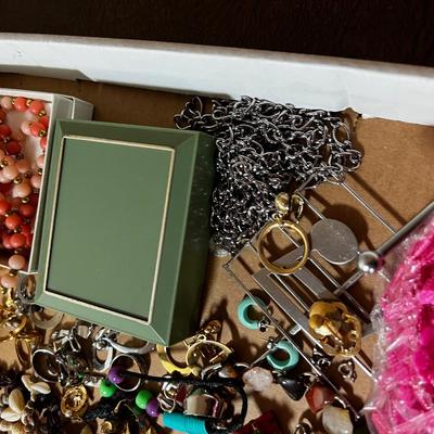 Costume Jewelry; Beads, Shells, Apple Seeds and earrings. 