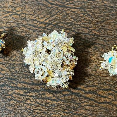 VENDOM Clip on Earrings and a Pin 