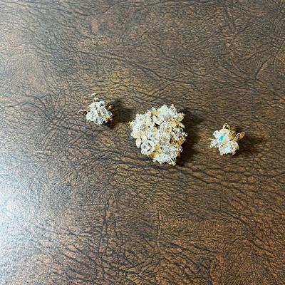 VENDOM Clip on Earrings and a Pin 