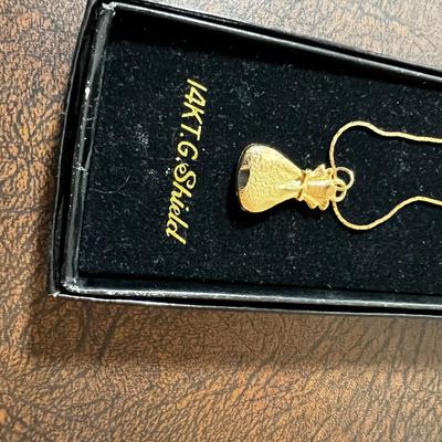 14 K Plated Money Bag Pendant 