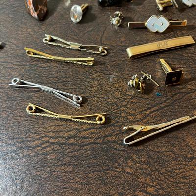 Huge Lot of Men's Jewelry; Tie Clips, Cuff Links, Key Chains etc.