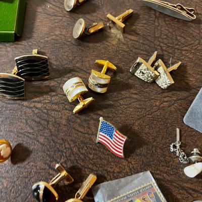 Huge Lot of Men's Jewelry; Tie Clips, Cuff Links, Key Chains etc.