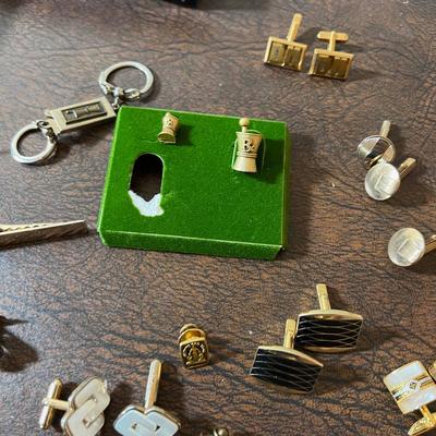 Huge Lot of Men's Jewelry; Tie Clips, Cuff Links, Key Chains etc.