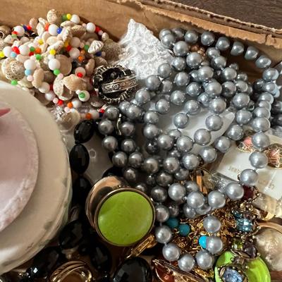 Huge Lot of Costume Jewelry; Earrings, Rings, Necklaces. 