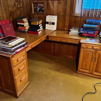 Great Big Corner Oak Desk 
