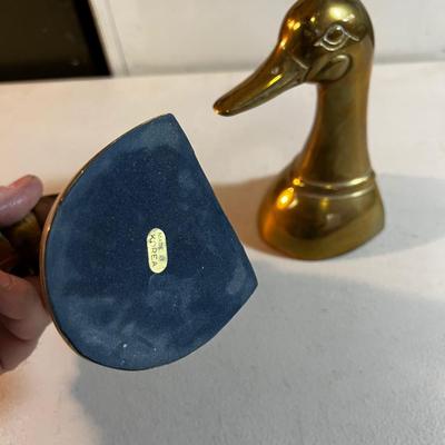 Brass Goose Book Ends 