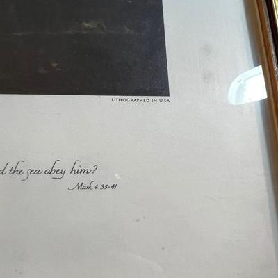 Lithograph  "Peace be Still" by Arnold Friberg.