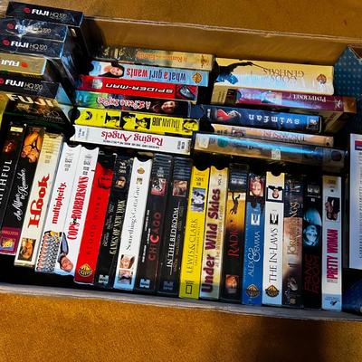 Box Full of VHS Tapes Movies; Lord of the Rings, etc.  