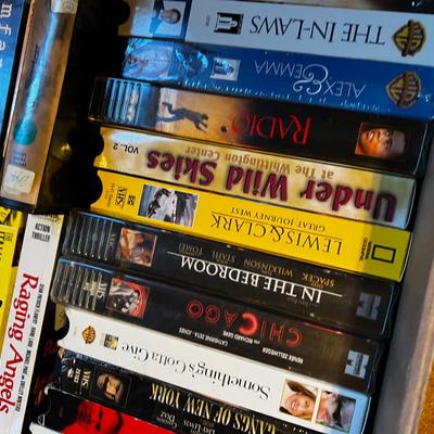 Box Full of VHS Tapes Movies; Lord of the Rings, etc.  
