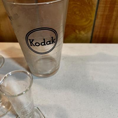 Beakers, Bunsen Burner; Science items. 