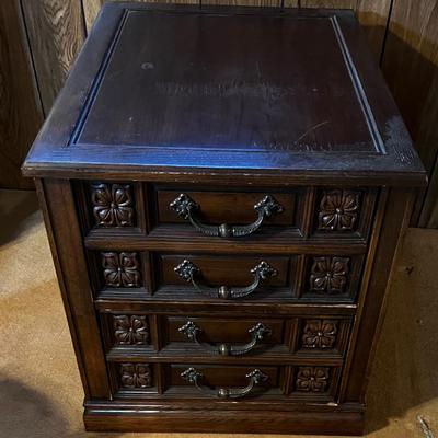 Mediterranean End Table with 4 Drawer